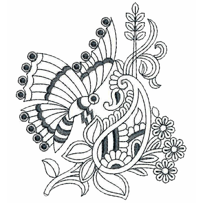 Butterfly Applique Machine Embroidery Design 25834