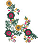 Colorful Floral Embroidery Applique Design 25839