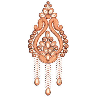 Jacobean Style Applique Embroidery Design 25846