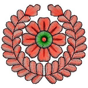 Simple Floral Applique Embroidery Design