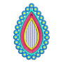 Oval Diamond Shaped Applique Design