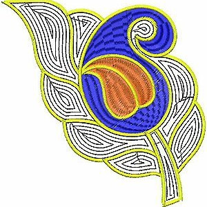 Cording Feather Style applique Design 2794