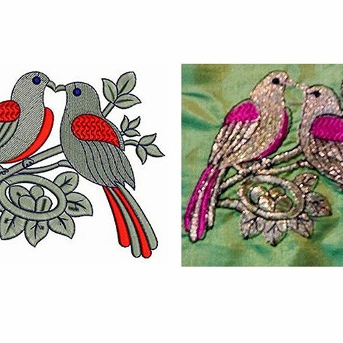 Humming Birds Applique Embroidery Design 30001