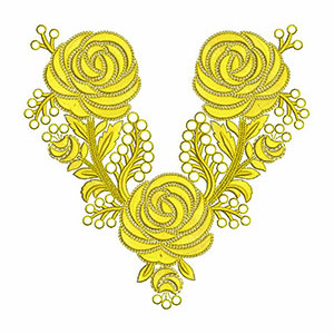 Rose Applique Embroidery Design 30084