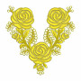 Rose Applique Embroidery Design 30084