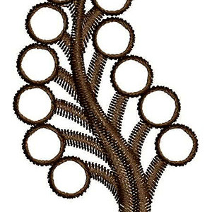 Mirror Work Leaf Applique Embroidery Design 30085