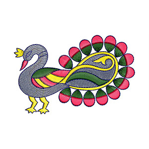 Peacock Applique Embroidery Design