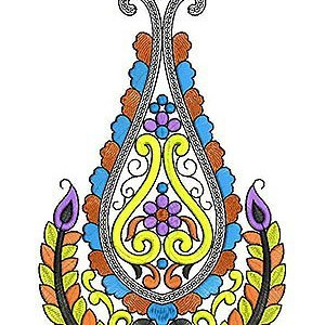 Eyelet Dress Sequins Applique Embroidery Design