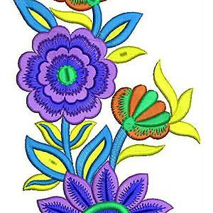 Floral & Leaf Embroidery Design