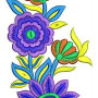 Floral & Leaf Embroidery Design