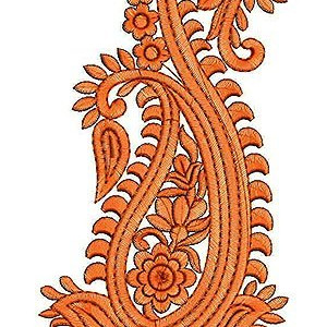 White Cotton Paisley Embroidery Design
