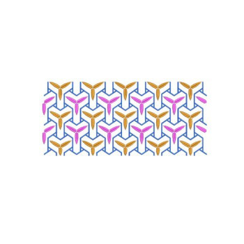 3D Geometric Interlocking Tile Border Embroidery Design