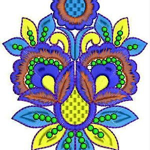 Ethnic Leather Handbag Patch Embroidery Design
