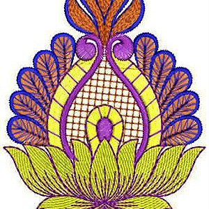 Creative Floral Applique Embroidery Design