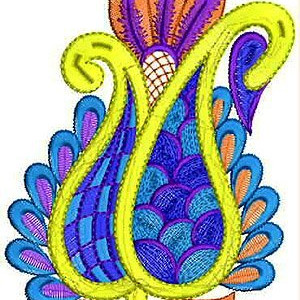 Silk Art Embroidery Applique Design