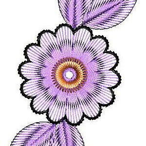 4680 Organza Leaf Applique Embroidery Design