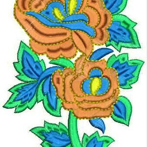 Chiffon Blouse Applique Embroidery Design