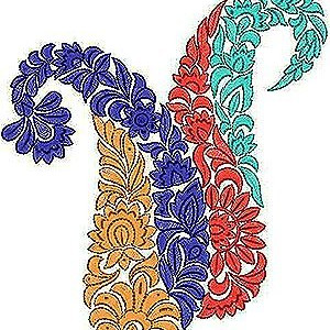 Dallas Clothing Long Stitch Paisley Embroidery Design