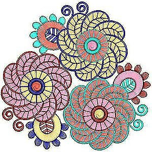 Beautiful Buds Applique Embroidery Design