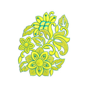 Gujarati Skirt's Applique Embroidery Design