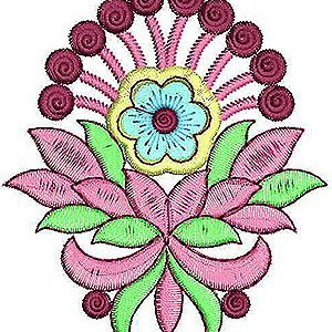 Boutique Designer Dress Patch Embroidery Design