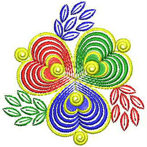 Heart Applique Design For Girls Frock