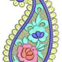 Rajasthani Mehendi Style Paisley Applique Embroidery Design