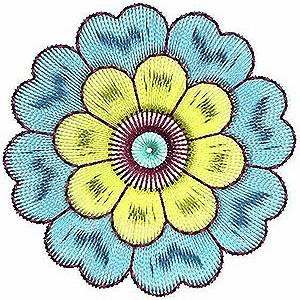 Mexican Embroidery Style Applique Design