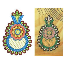 Floral Applique Maxi Dress Embroidery Design