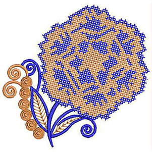 Embroidery Butta In Cross Stitch