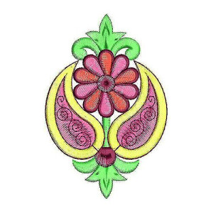 Printed Aztec Dress Shoulder Embroidery Design