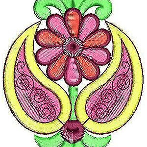 Printed Aztec Dress Shoulder Embroidery Design