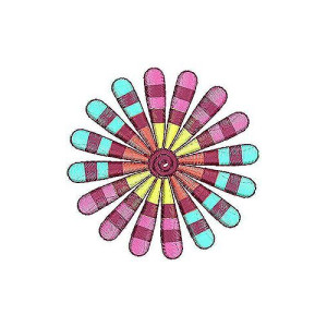 Aztec Print Lycra Dress Applique Design