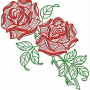 Red Rose Applique Embroidery Design
