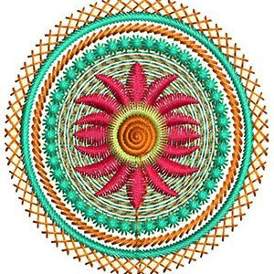 Round Flower Applique Embroidery Design