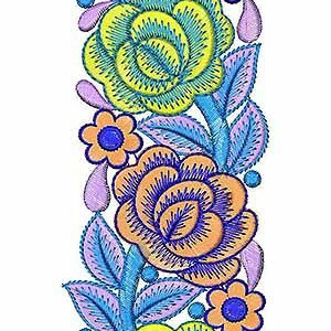 Beautiful Flower Border Embroidery Design