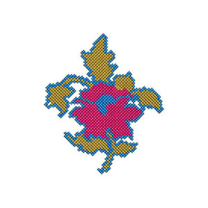 Cross Stitch Rose Patch Embroidery