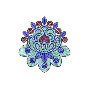 Tatami Stitch Floral Applique Embroidery Design