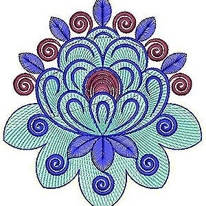 Tatami Stitch Floral Applique Embroidery Design