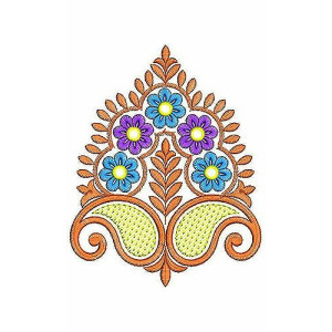 Kashmiri Scarf Corner Embroidery Applique Design