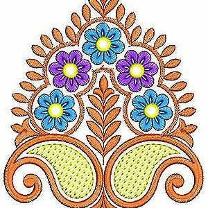 Kashmiri Scarf Corner Embroidery Applique Design