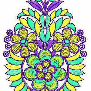 Corner Pallu Bridal Applique Embroidery Design