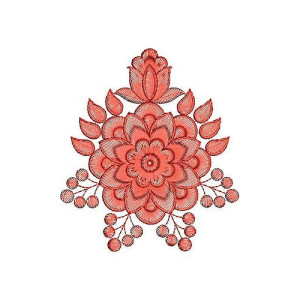 White Cotton Garment Embroidery Design