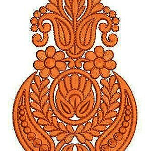 Blue Color Cotton Thread Patch Embroidery Design