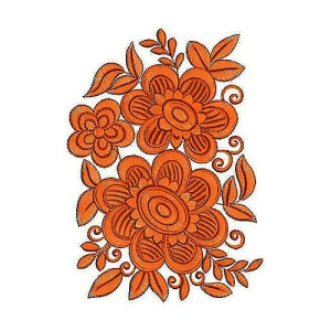 Black Pure Fabric Mono Matching Patch Embroidery Design