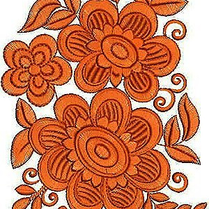 Black Pure Fabric Mono Matching Patch Embroidery Design