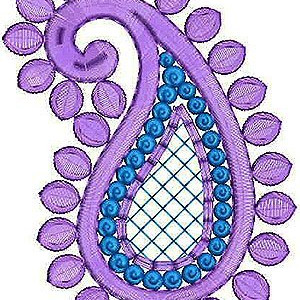 Fashion Paisley Applique Embroidery Design
