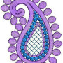 Fashion Paisley Applique Embroidery Design