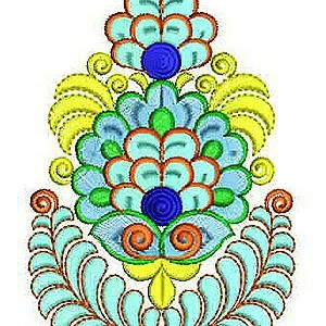 Pallu Corner Patch Applique Embroidery Design