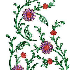 Flower Vine Wall Art Embroidery Design